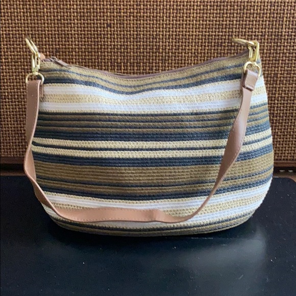 Kim Rogers | Bags | Kim Rogers Brown White Straw Shoulder Bag | Poshmark